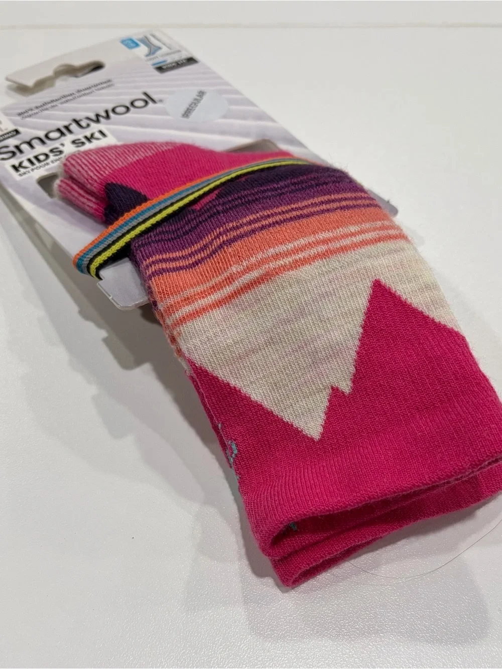 SmartWool Kids XS Light Cushion Ski Socks Over the Calf Pink Mountain NWT Snow